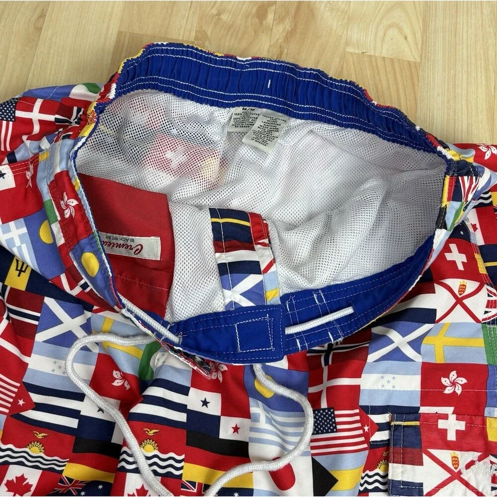 Men’s Daniel Cremieux Shorts / Swim Trunks / Flag Graphics / Size Medium / AOP